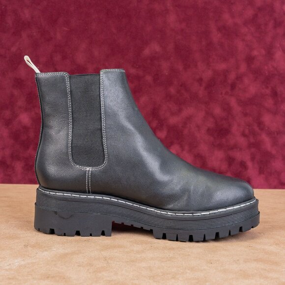 Marc Fisher Women Pirro Chelsea Platform Black Leather Ankle Boots size 8.5 - Picture 9 of 9